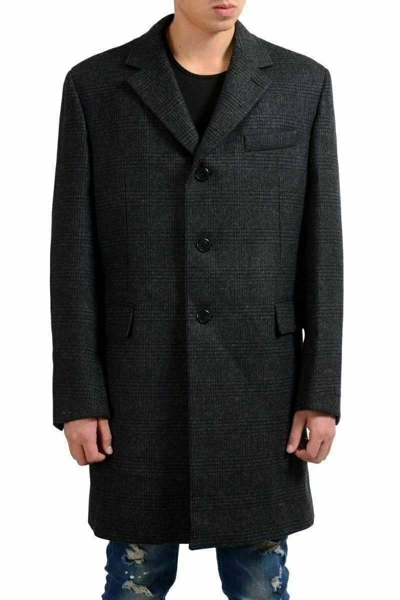 Мужское клетчатое пальто на трех пуговицах Prada из 100 шерсти US XL IT 54 245790₽