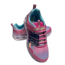 SKECHERS Heart Lights Rainbow Lux Light-Up Sneakers size 4 New In Box