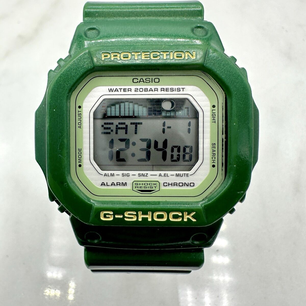 Casio G-Shock GLX-5600A-3 G-Lide Square Green Tide Moon Casio G-Shock GLX-5600A-3 G-Lide Square Green Tide Moon
