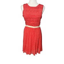 Anthropologie Postmark Dress Polka Dots Ruched Key Hole Back Lined Size Medium