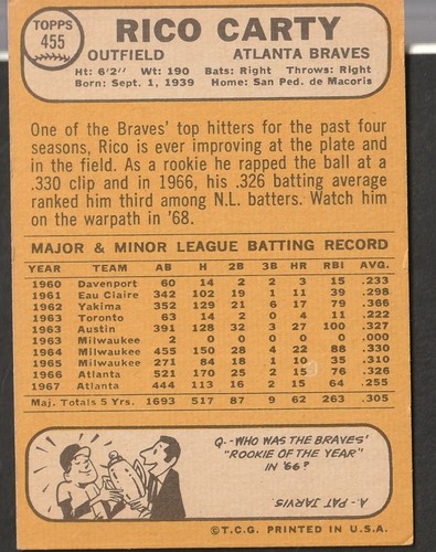 1968 Topps Baseball Cards Scegli una carta a scelta 295-660 EX X-MT 1/25 Set Break - Foto 289 di 490
