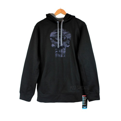 Nuevo Con Etiquetas Marvel Comics The Punisher Sudadera Con Capucha Negra  Con Camuflaje Calavera Jersey Chaqueta Talla L | eBay