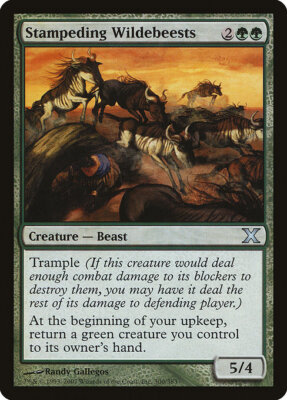 1x Stampeding Wildebeests NM Eng MTG - Tenth Edition
