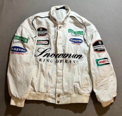 Highly Dangerous Racing King Of Kane Jacket Adult XL White Zip Long Sleeve Mens