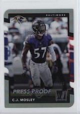 2017 Panini Donruss Press Proof Silver Die-Cut 9/75 CJ Mosley #189 0ip8