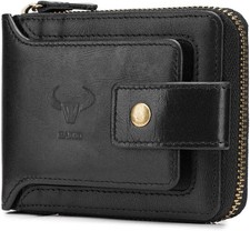Billetera Hombre Carteras De Cuero Men Minimalista Delgadas Bloqueo Rfid Para