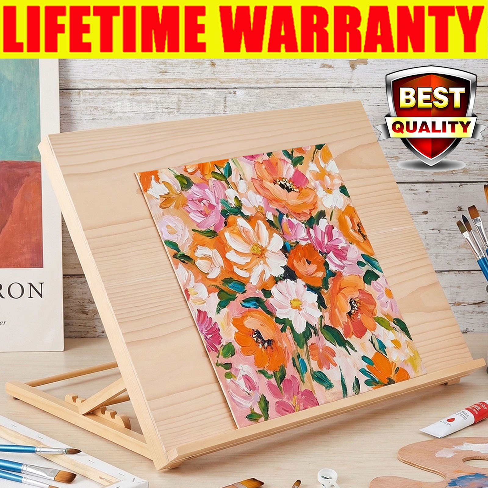 Wooden Artist Workstation A2 Drawing Board Easel Adjustable Art Craft Table