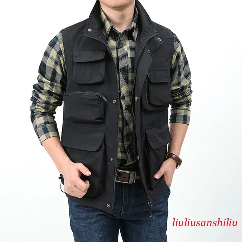 Hot Mens Waistcoat Multi Pockets Sleeveless Cargo Jacket Vest Gilet Fishing Tops
Opens in a new wind