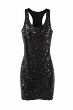 Romeo & Juliet Couture Black Sequin Mini Dress XS NWT Glam Party Club Neiman