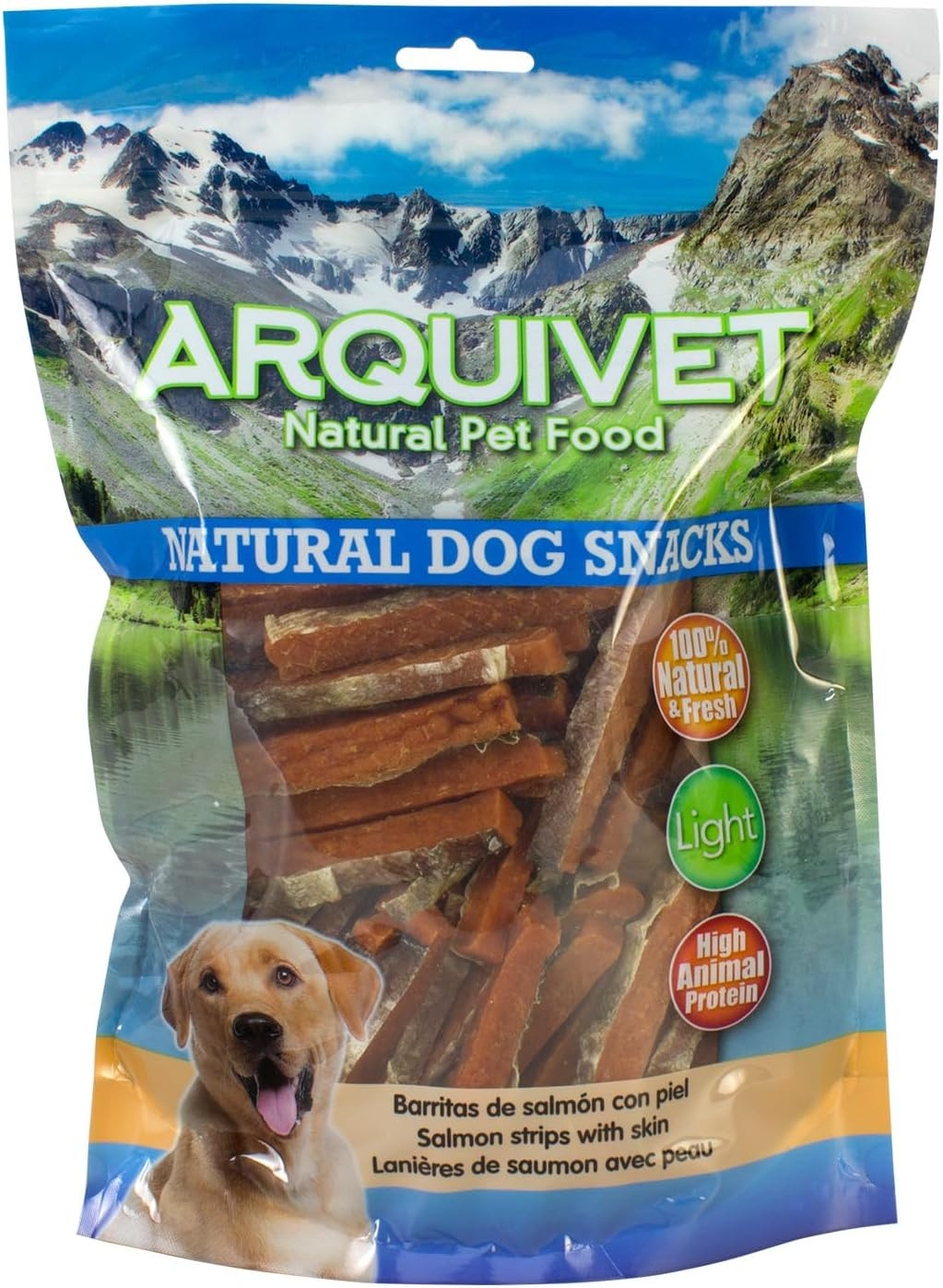 Arquivet Snacks Perro Barritas De Salmon Con Piel -, 1 Kg (Paquete De 1)
