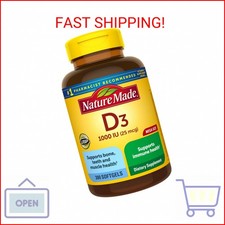 Nature Made Vitamin D3 1000 IU 25 mcg , Vitamin D Supplement for Bone, Teeth, M