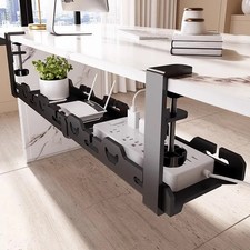 Under Desk Cable Tray Wire Organizer Metal Storage Rack No Drill Home Office