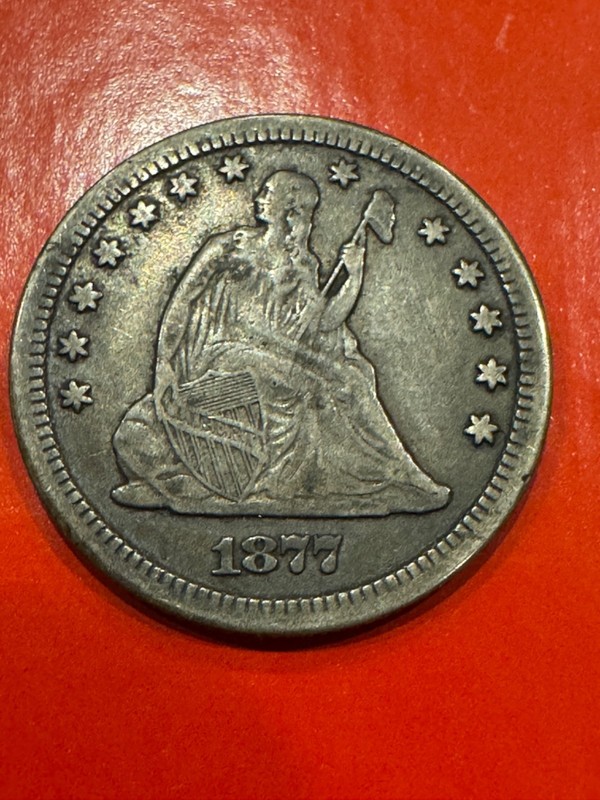 1877-CC Seated Liberty Quarter 90% Silver Carson City Very Fine Coin 🇺🇸