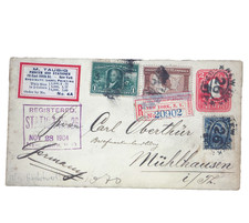 USA 1904 Registered Cover Louisiana - Mühlhausen Germany NEW YORK EXCHANGE Label