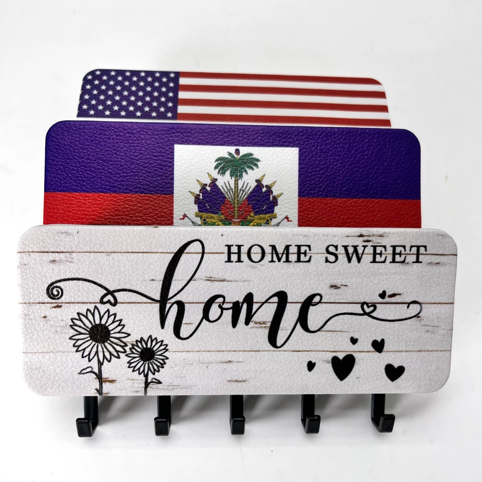 Porta llaves para organizador de correo y llave de pared decorativo, montado en la pared Foto 2 de 4