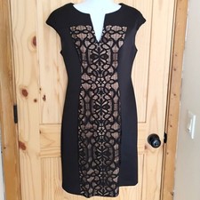 Connected Apparel lace front body con or sheath little black dress 