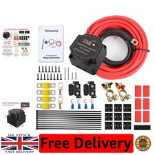 5m 140 Amp Split Charge Relay Kit - Smart Dual Battery Isolator with LED Display