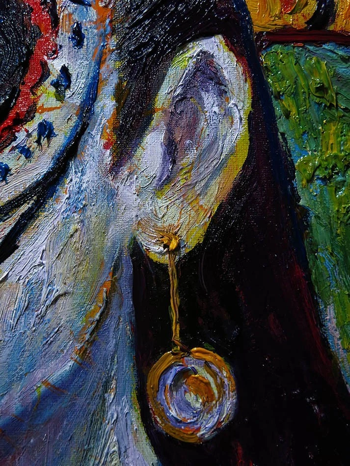 MASCARILLA CALAVERA ÓLEO█PINTURA ARTE REALISTA█DE COLECCIÓN ORIGINAL█DÍA DE LOS MUERTOS ESQUELETO NA Foto 4 de 4