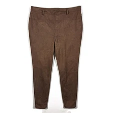 Time and Tru Womens XL 16-18 Faux Suede Leggings Pants Brown Casual Comfort
