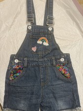 Denim Size 4t Embroidered Short Overalls