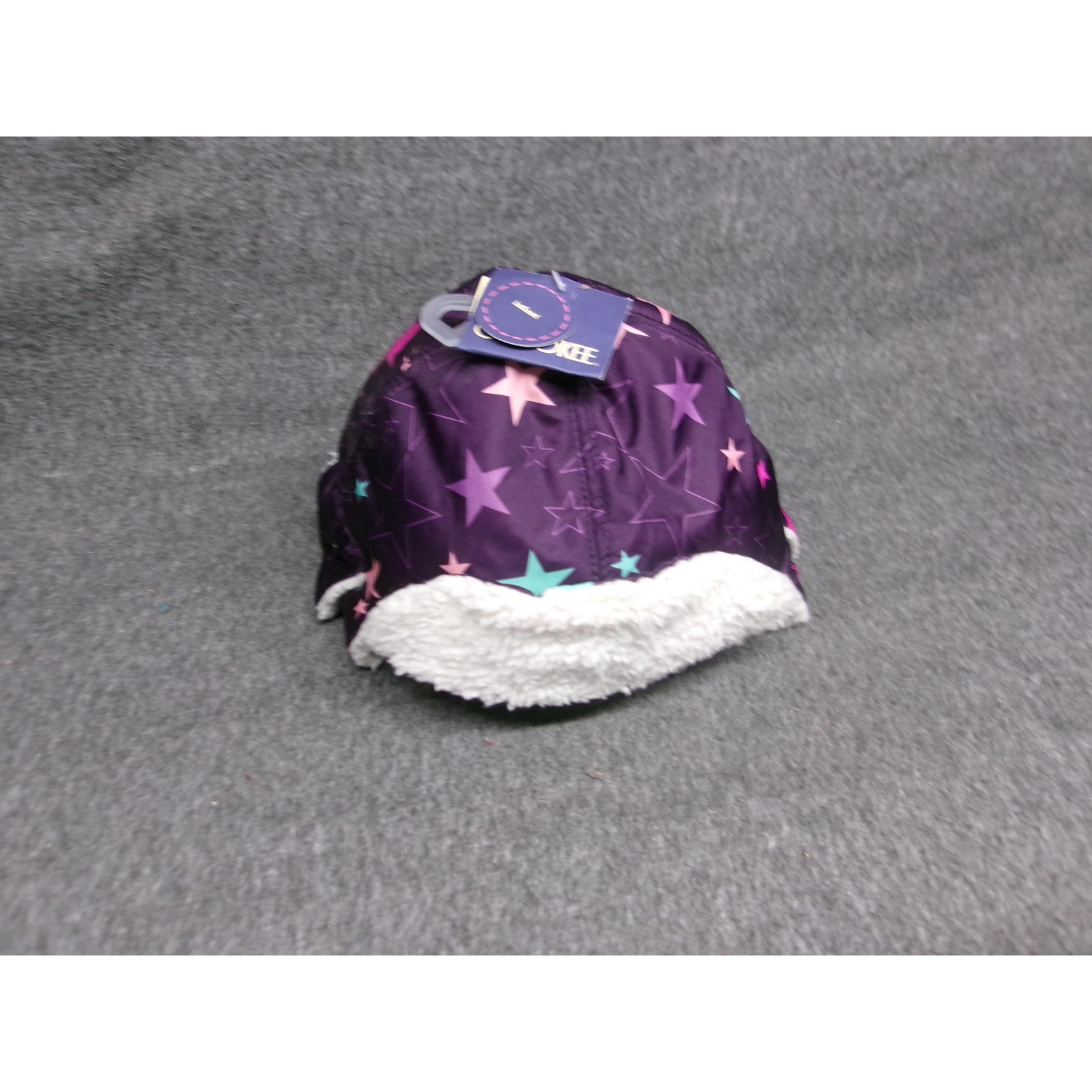Cherokee Winter Hat Kids Infant Purple Stars Ear Flap Star P