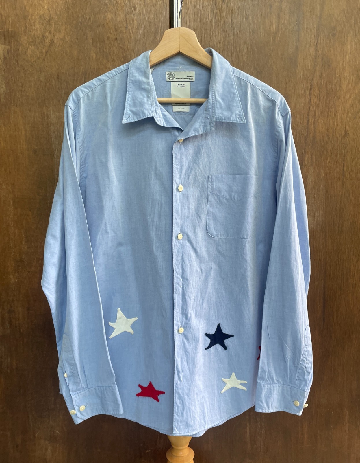 Visvim Star Patch Button Down Shirt Light Blue Ma… - image 1