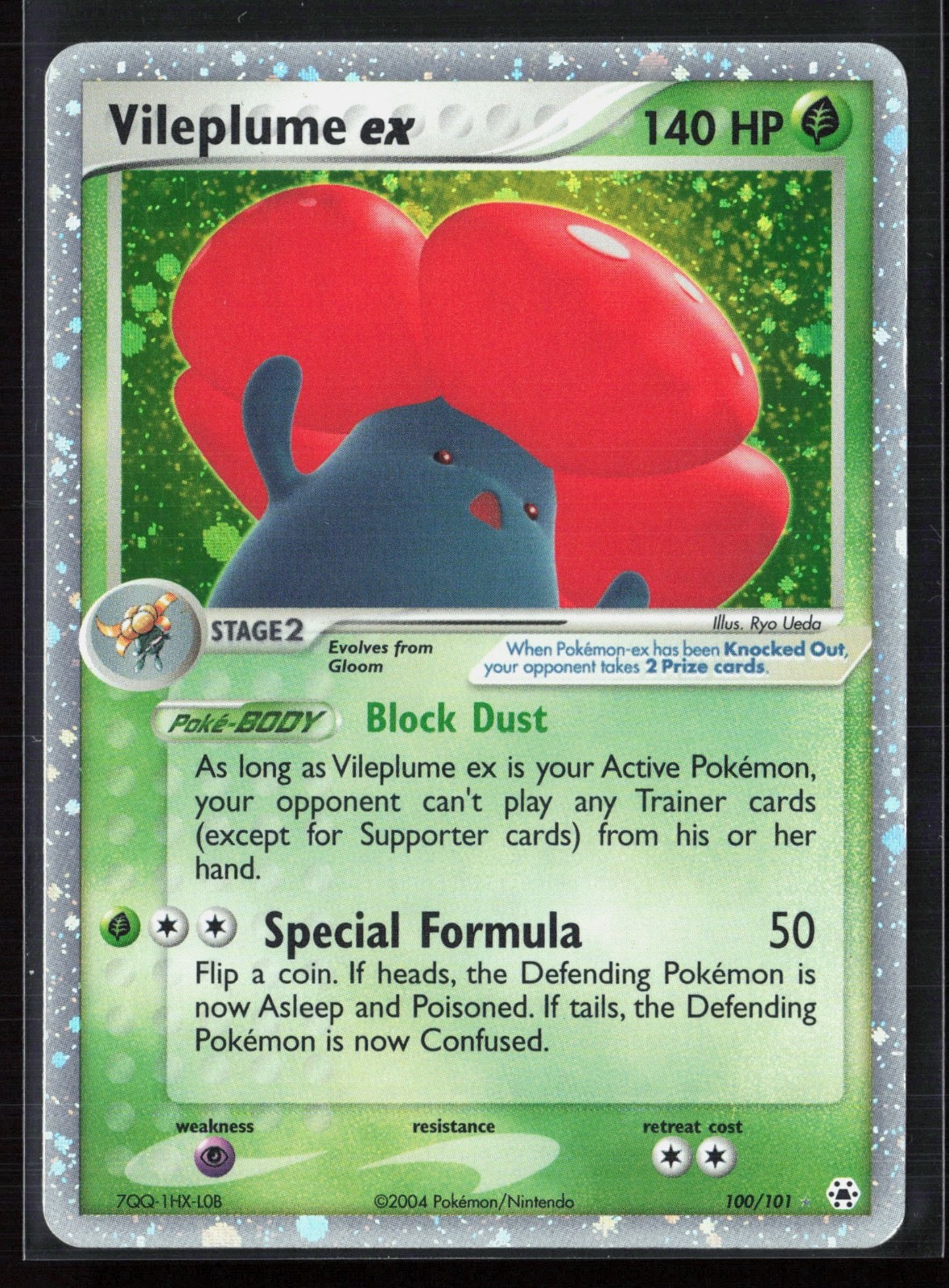 Vileplume ex 100/101 EX Hidden Legends 2004EX Era Holo Rare Vintage Pokémon Card