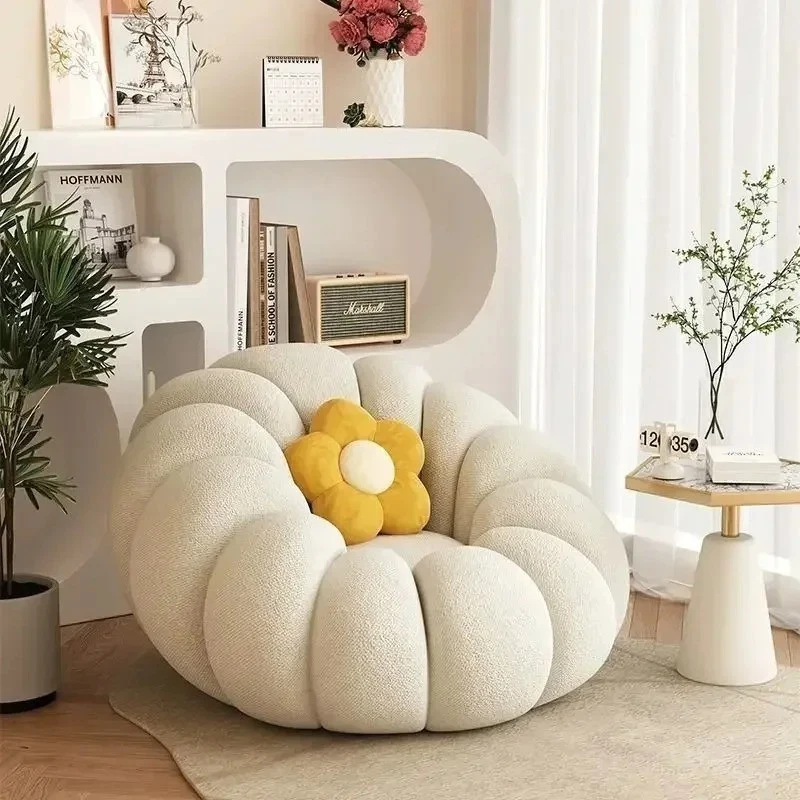 Pumpkin Chair Lazy Single Sofa Cream Wind Chair Small Apartment Balcony Couch
Opens in a new window
