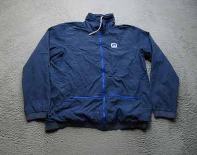 Adidas Skateboarding Jacket Mens Large Blue Hooded Full Zip Windbreaker Shell