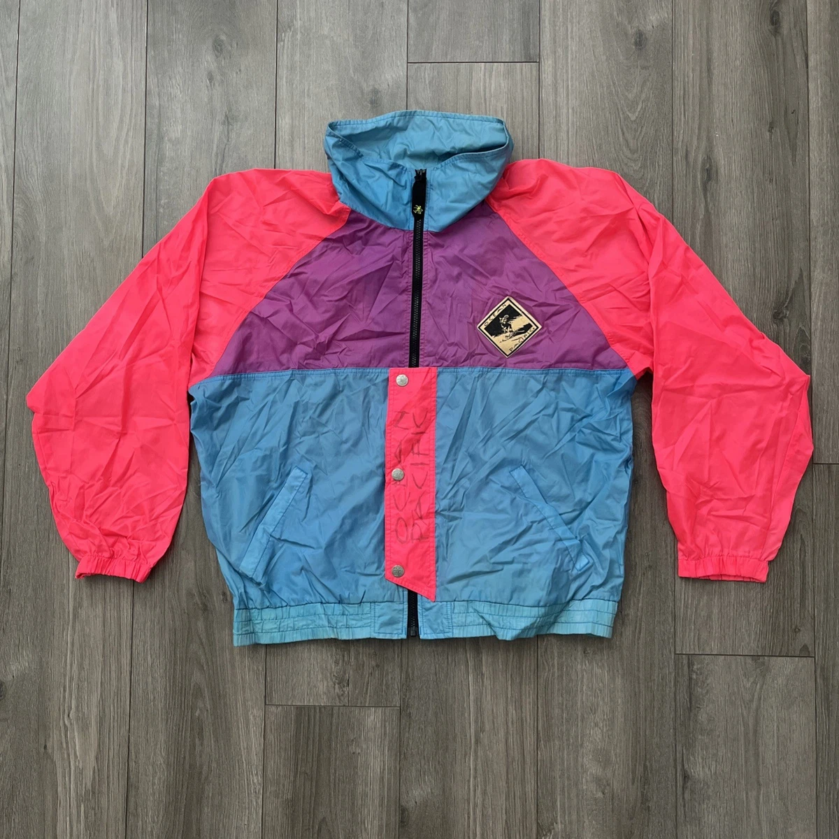 ocean pacific purple down jacket★ Ocean Pacific OP Vintage 80s 90s Windbreaker Jacket Neon Green