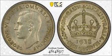 Australia, 1938 George VI Crown. PCGS AU 58. 102,000 Mintage.
