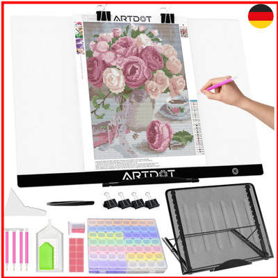 ARTDOT Leuchttisch A2 für 5D Diamond Painting Zubehör, Einstellbare Helligkeit