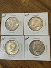 1964 J.F. Kennedy Half Dollars -Lot of 4 -90% Silver - Nice Lot