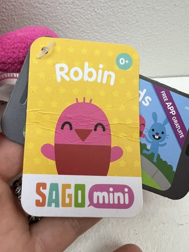 Sago Mini ROBIN Bird Plush 2015 Rare HTF 6" Red & Pink Preowned w/Tags - Picture 2 of 5