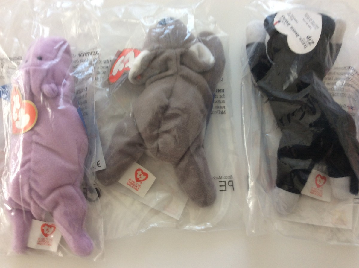 Ty Beanie Babies 12体セット Ty Teenie Beanie Babies Set of 12 from 1993 German issued