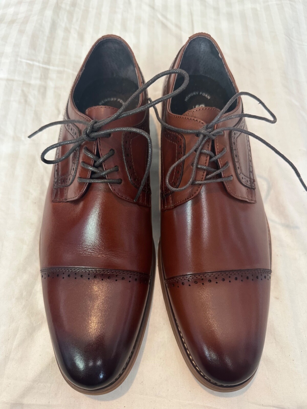 SAOLA NUOVISSIMO abito Oxford Cap Toe Stacy Adams Dickinson taglia 9 5 M pelle cognac