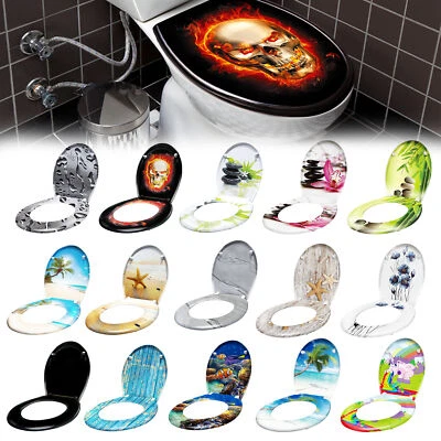 FROADP WC-Deckel Sitz Toilettensitz Klodeckel Klobrille Absenkautomatik Toilettendeckel