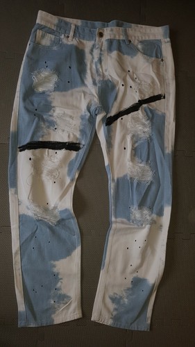 Jeans Denim Nuvola Azzurri Bianchi Neri Strappati Taglia L Shein Nuovi |  eBay
