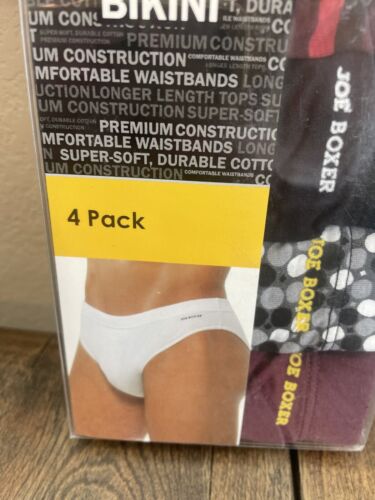 Vintage Kmart Joe Boxer Men’s Bikini Underwear 4 Pack 100% Cotton Size M 32-34 - Picture 2 of 8
