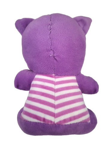 Carnival Prize Plush Hippopotamus 7" Purple Toy Pink White Striped 18cm Claw Win - Picture 5 of 5