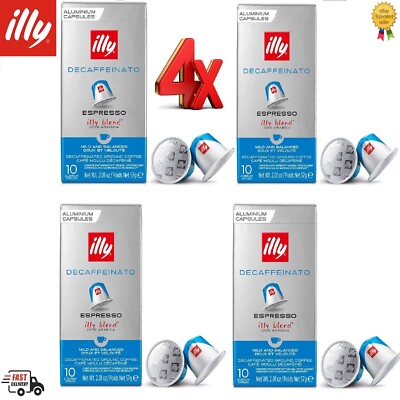Illy Espresso Decaffeinated 100% Arabica Coffee Pods x Packs (40