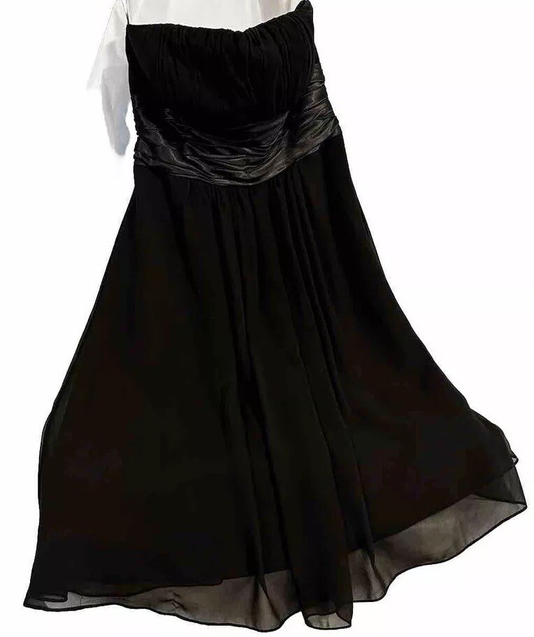 bill levkoff black dress Black Strapless Sequin and Chiffon Mini Dress