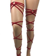 Exotic Dancewear Leg Wraps Garter Gartini Rave Outfit Clubwear Money Holder Red