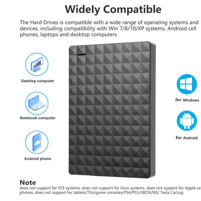1/2/4T 2.5-Inch SATA Hard Drive Portable USB3.0 High Speed Desktop External HDD 