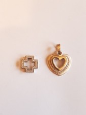 2 Silber Anhänger mit Steinen von "ESPRIT "Herz und Kreuz