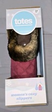 Totes Women's Cozy Slippers Hoodback Garnet Size 8-9 With Memory Foam NIB