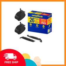 Goodyear Bicycle Tubes 26" x 1.9"-2.3" Heavy Duty Bike Tube, 2 Pack with levers