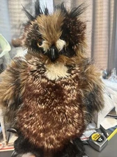 Folkmanis Hand Puppet 2403 Great Horned Owl Rotating Head Blinking Eyes