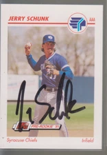 Autographed 1991 Line Drive AAA Jerry Schunk - Syracuse Chiefs