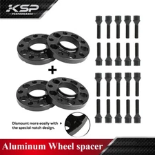 5x120 Staggered Wheel Spacers Kit (2) 15mm & (2) 20mm W/ Extended Bolts Fits BMW